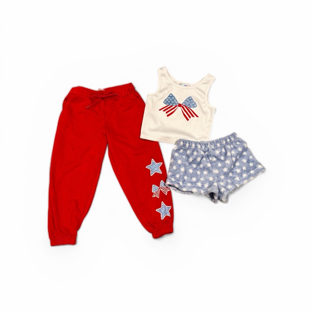 Patriotic Kids Outfit with Red Pants